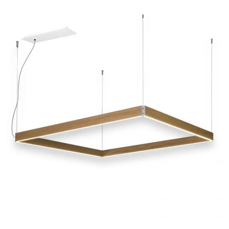 Certificado Lámpara colgante Manolo LED 100x100 madera - Ole Blanco calido (3000k)