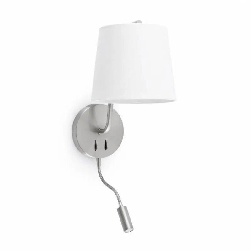 Aplique de pared Berni E27 + LED 3w níquel - Faro Últimas Unidades