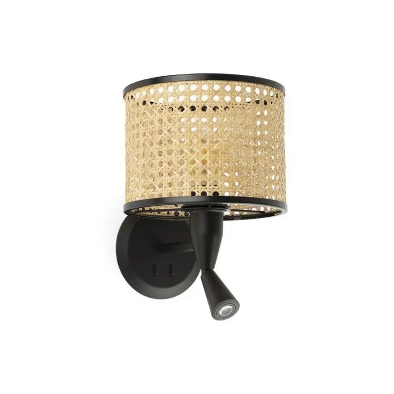 Última Oportunidad Aplique de pared Mambo E27 + LED rattan - Faro