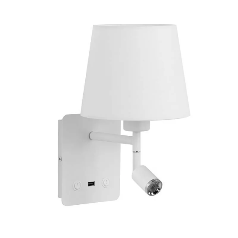 Aplique de pared Mailand E27 + LED USB 4 colores - MDC Blanco Solo Hoy