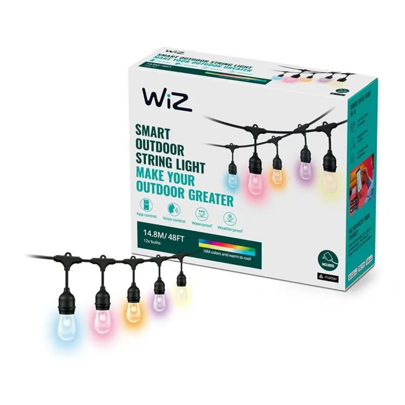 Guirnalda decorativa WIFI RGB 15M IP65 - WiZ Certificado