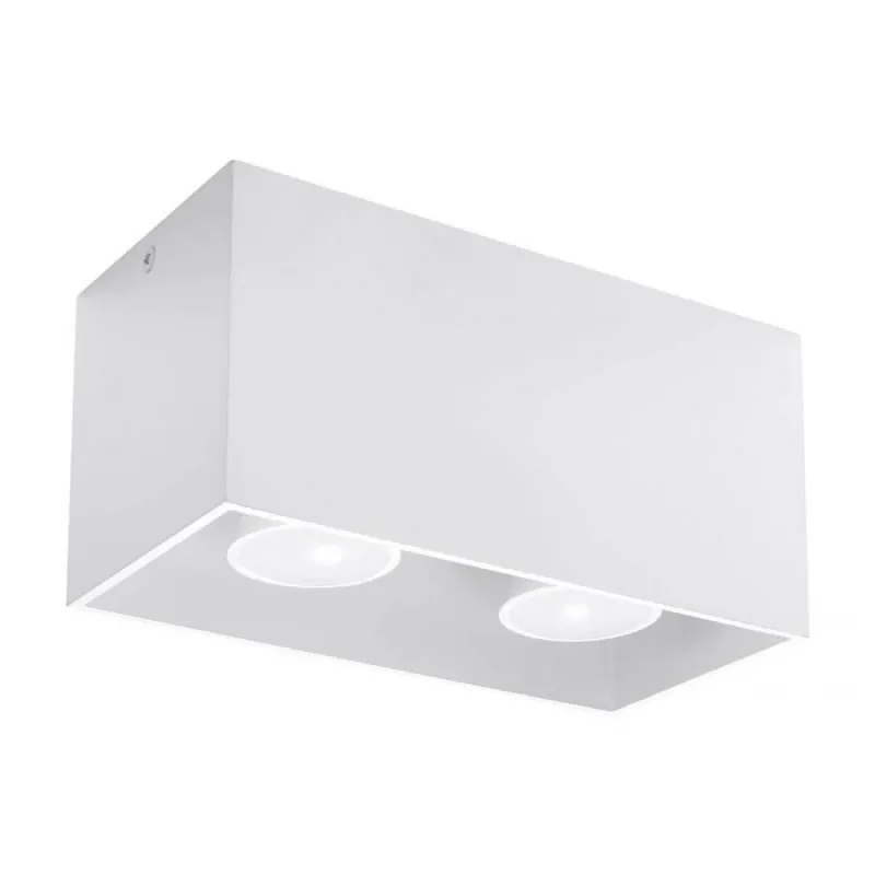 Plafón de techo Quad 2L GU10 rectangular - Sollux Blanco Precio Económico