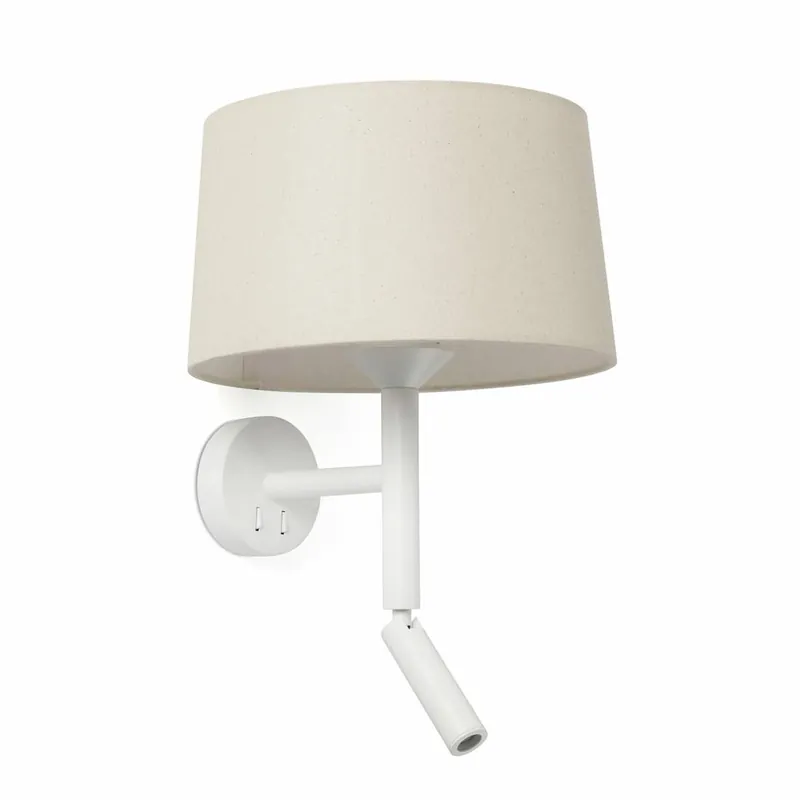 Aplique de pared Windsor Reader E27 + LED lino - Faro Blanco A Buen Precio