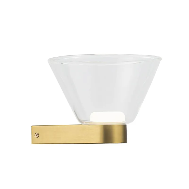 Aplique de pared New York 1L LED 5w oro/cristal - Mantra Directo De Fábrica