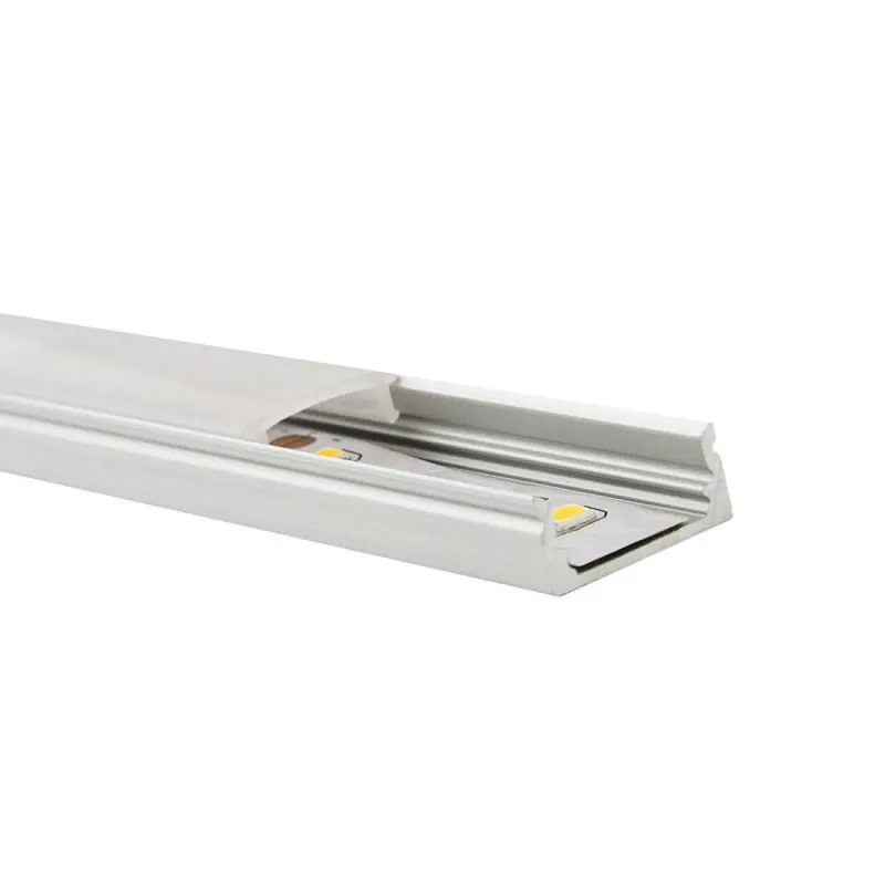 Entrega Rápida Perfil de aluminio superficie para tiras LED 2M 17x8mm Blanco
