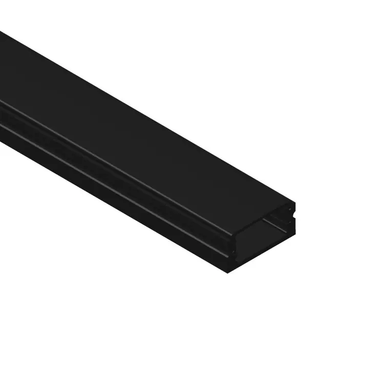 Precio Reducido Perfil de Aluminio Flat 17x7mm Negro, Cover Opal Negro x2m