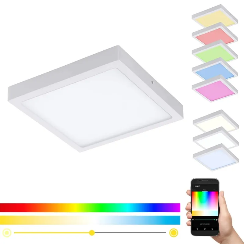 Disponible Ahora Eglo 33209 - Plafón LED RGBW regulable FUEVA-C LED/21W/230V 2700-6500K 30x30 cm blanco