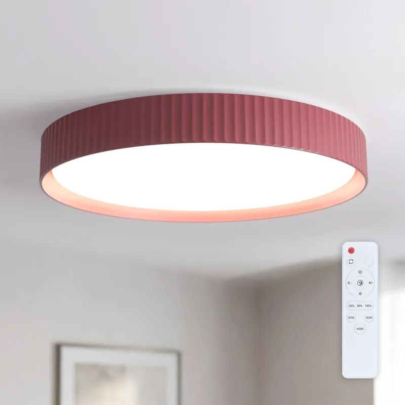 Alta Calidad Brilagi - Lámpara de techo LED regulable LUCIA LED/60W/230V 3000-6500K diámetro 59 cm roja + control remoto