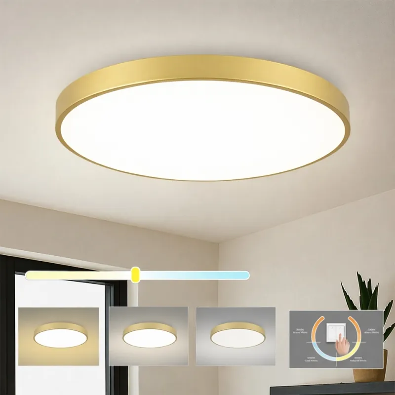Brilagi - Luminaria de techo LED POOL LED/100W/230V 3000/4000/6000K diámetro 80 cm dorada Más Vendido