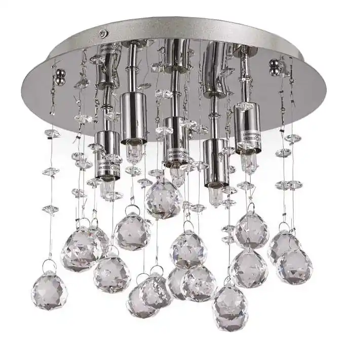 Bestseller Ideal Lux - Plafón LED de cristal MOONLIGHT 5xG9/3W/230V diá. 26 cm cromo brillante