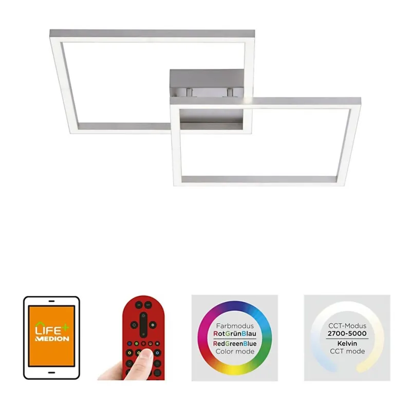 Leuchten Direkt 16429-55 - LED RGB Plafón regulable LOLA 2xLED/12,5W/230V Tuya + CR Últimas Unidades