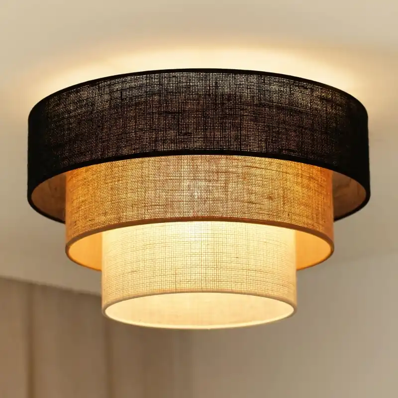 Brilagi - Lámpara de techo ASPEN LUNETA 1xE27/15W/230V diámetro 45 cm negro/beige/crema Directo De Fábrica