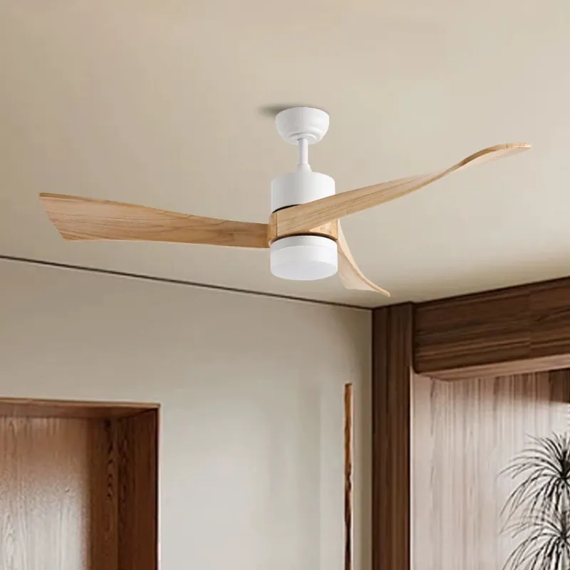 ZEVENTI - Ventilador de techo LED NATURITO LED/18W/230V 3000/4000/6000K Wi-Fi Tuya blanco/roble + mando a distancia Promoción Exclusiva