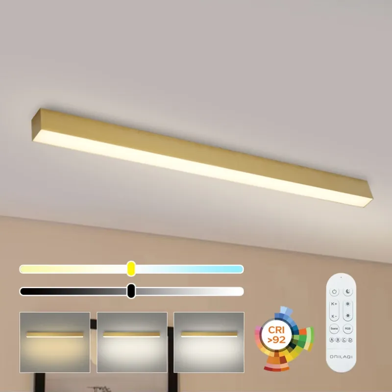 Bestseller Brilagi - Lámpara LED de techo regulable SLEEKLINE SMART LED/40W/230V 3000-6000K Wi-Fi Tuya dorada + mando a distancia