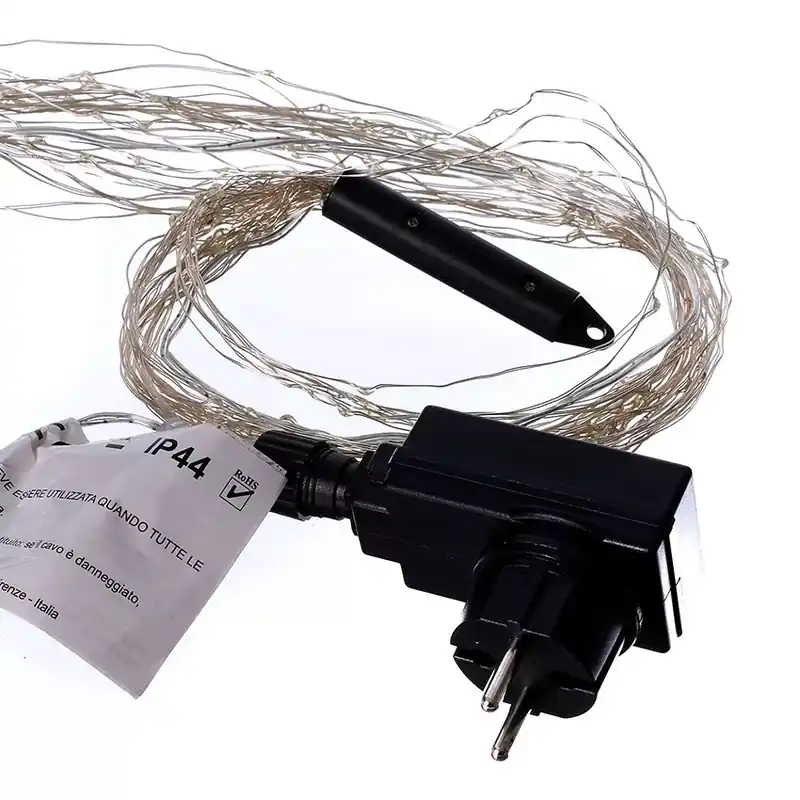 Cascada 20 hilos luminosos luz blanca cálida uso exterior 1,2W 6V 2metros IP44 Precio Bajo