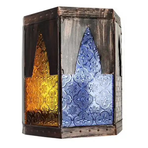 Económico Aplique Artesanal Meknes 1xe27 Marron/colores 21,5x18,5