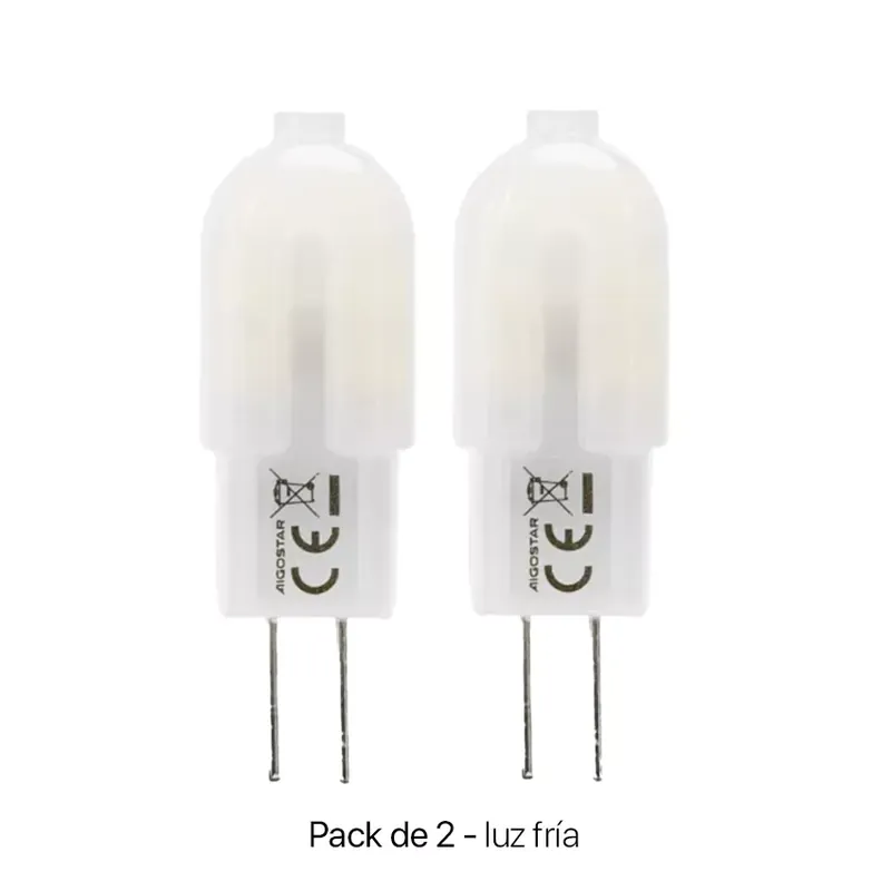 Pack de 2 leds G4 luz fría 6500K Envío Exprés
