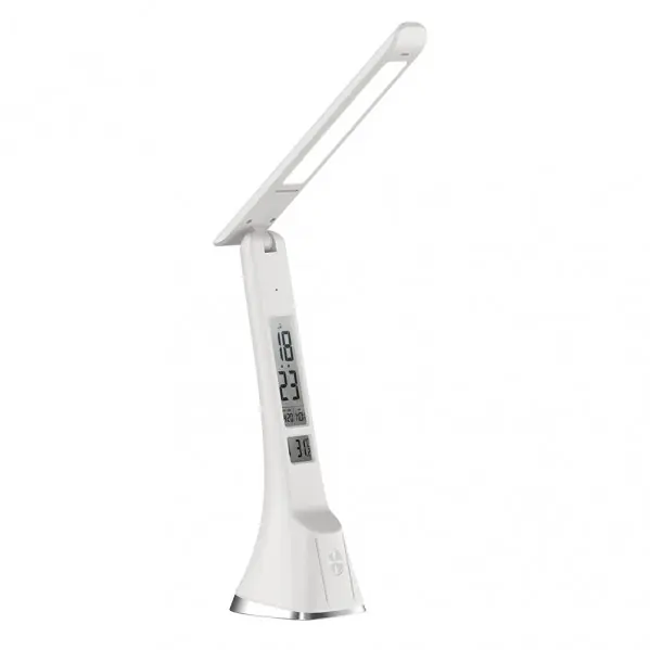 Precio Bajo Flexo Apofilita 5w 400lm Blanco 4000k 28x8x25cm Reg.3intensidades, Digital C/fecha-hora-alarma-temp.
