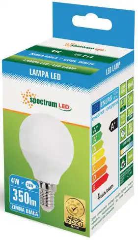 LAMPARA ESFERICA LED 4W E14 6500K 310Lm Favorito De Clientes