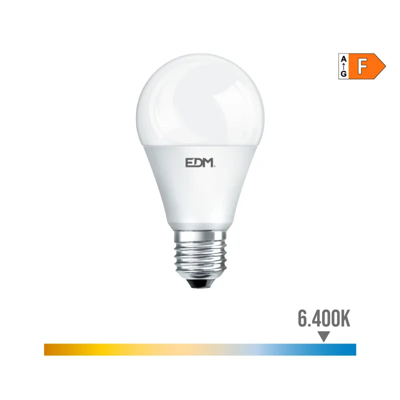 BOMBILLA STANDARD LED E27 7W 580lm 6400K LUZ FRIA Ø5,9x11cm EDM Envío Exprés