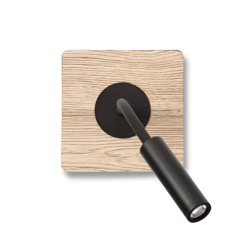 MOOD SQ Lámpara lector negro y madera Comprar En Línea