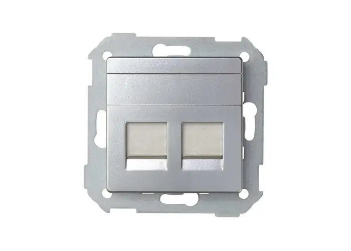 TAPA INFORMÁTICA UNIVERSAL SIMON 82 CON 2 CONECTORES RJ45 ALUMINIO MATE Compra Ahora