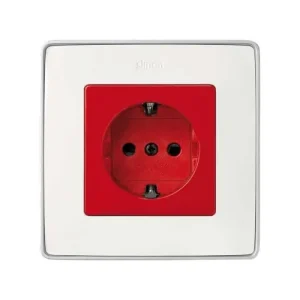 Envío Exprés TAPA ENCHUFE SIMON 82 2P+TT LATERAL+SEGURIDAD ROJO