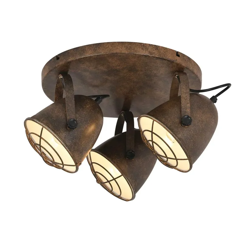 Gran Oferta PLAFÓN DECORATIVO 3 LUCES STUTTGART MARRÓN ÓXIDO