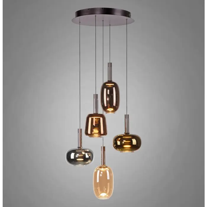 Promoción Exclusiva Lámparas Paul Neuhaus Irides Lámparas colgantes LED Marrón, 5 luces