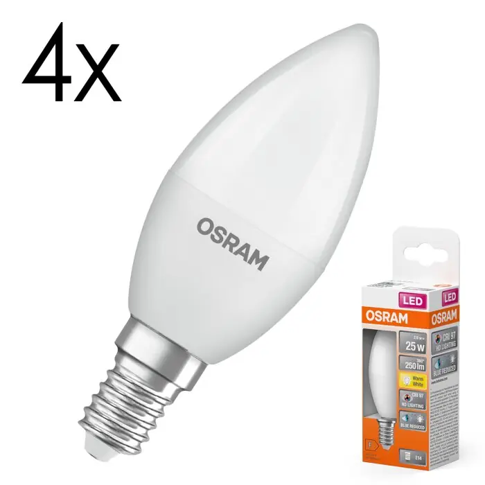 Lámparas Osram E14 LED 2.8 Watt blanco cálido 245 Lumen Envío Exprés