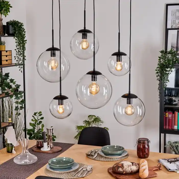 Gastor Lámparas suspendidas, Luminarias esféricas, Lámparas colgantes Transparente, 6 luces Económico