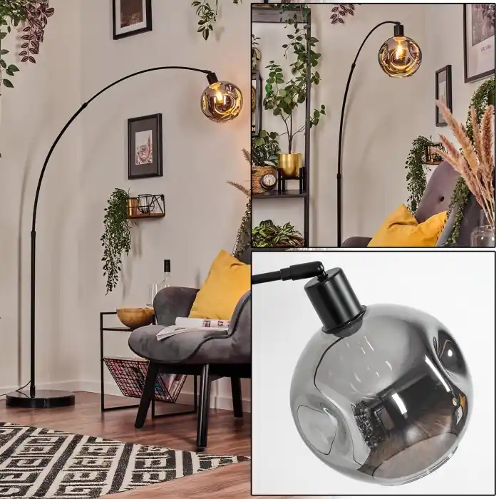 Últimas Unidades Ripoll Lámpara de pie, Lámparas de pie tipo arco Negro, 1 luz