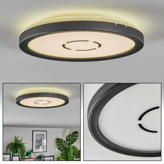 Simonstorp Plafones, Panel LED Negro, Blanca, 1 luz Gran Oferta