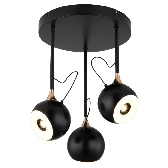 Alta Calidad Lámparas Globo Lighting Donovan Plafones LED Cromo, Negro, 1 luz