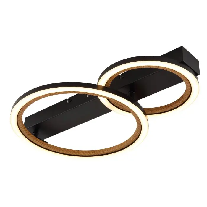 Últimas Unidades Lámparas Globo Lighting Dakari Plafones LED Negro, 1 luz
