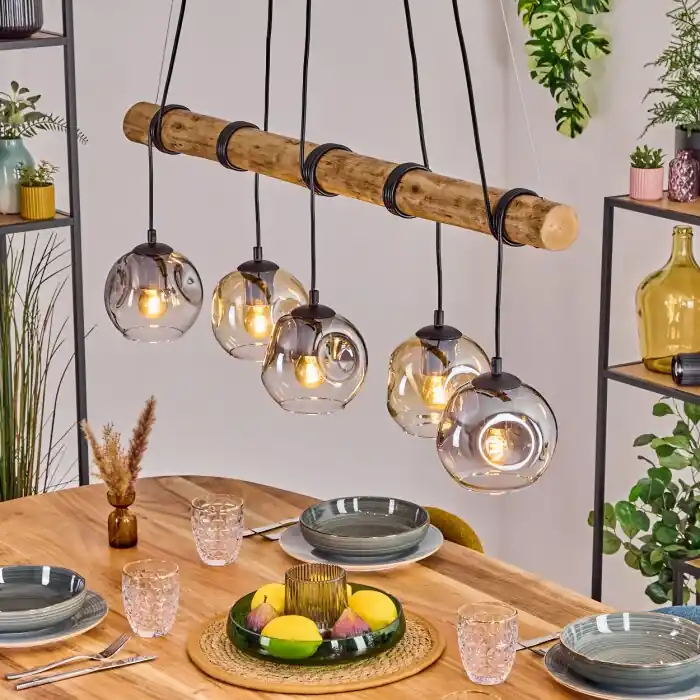 Solo Por Tiempo Limitado Ripoll Lámparas suspendidas, Luminarias esféricas, Lámparas colgantes Crudo, Negro, 5 luces