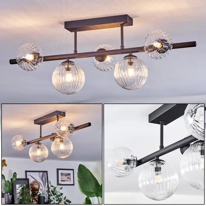 Chehalis Plafones, Luminarias esféricas Transparente, 5 luces Compra Ahora