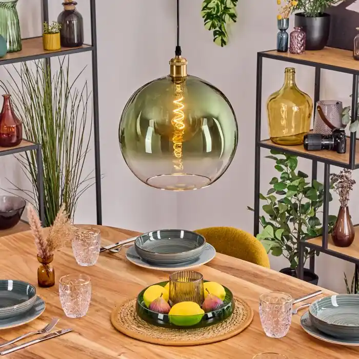 Koyoto Lámparas suspendidas, Luminarias esféricas, Lámparas colgantes dorado, 1 luz Promoción