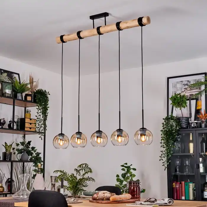 Koyoto Lámparas suspendidas, Luminarias esféricas, Lámparas colgantes Crudo, Negro, 5 luces Precio Bajo