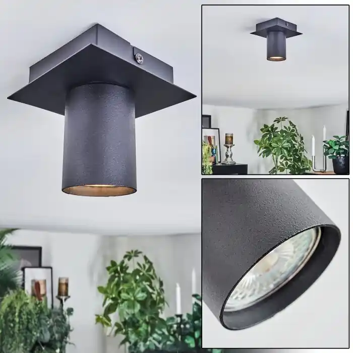 Udena Plafones LED Negro, 1 luz Rebajas