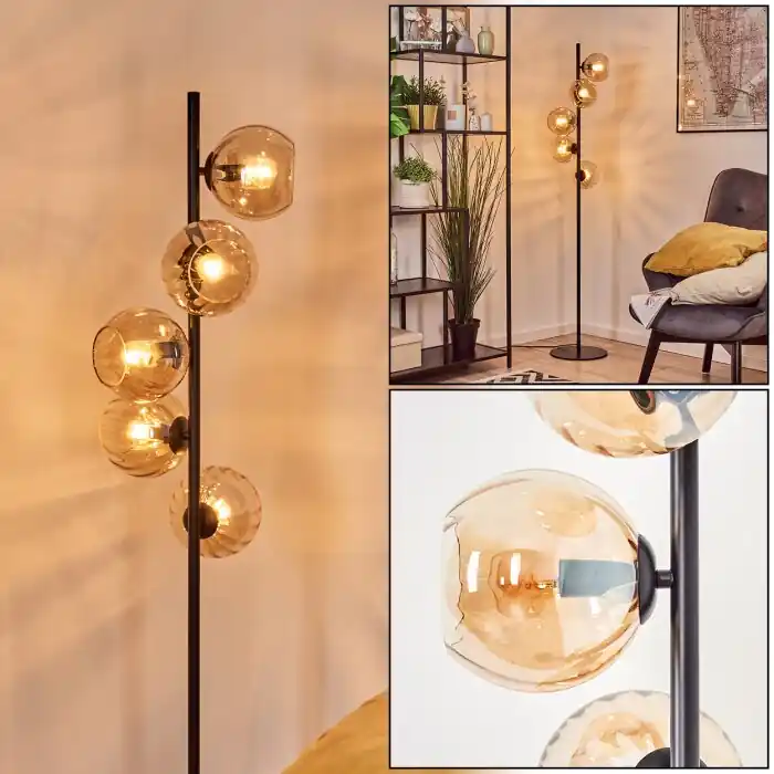 Koyoto Luminarias esféricas, Lámpara de pie Colores ámbar, 5 luces Súper Precio