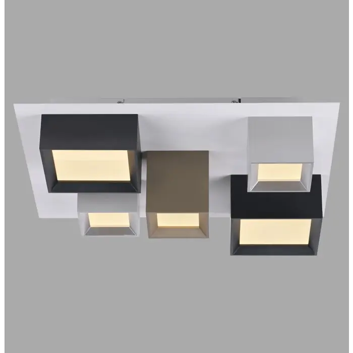 Precio Bajo Lámparas Paul Neuhaus Manhattan Plafones LED Gris, 1 luz, Mando a distancia