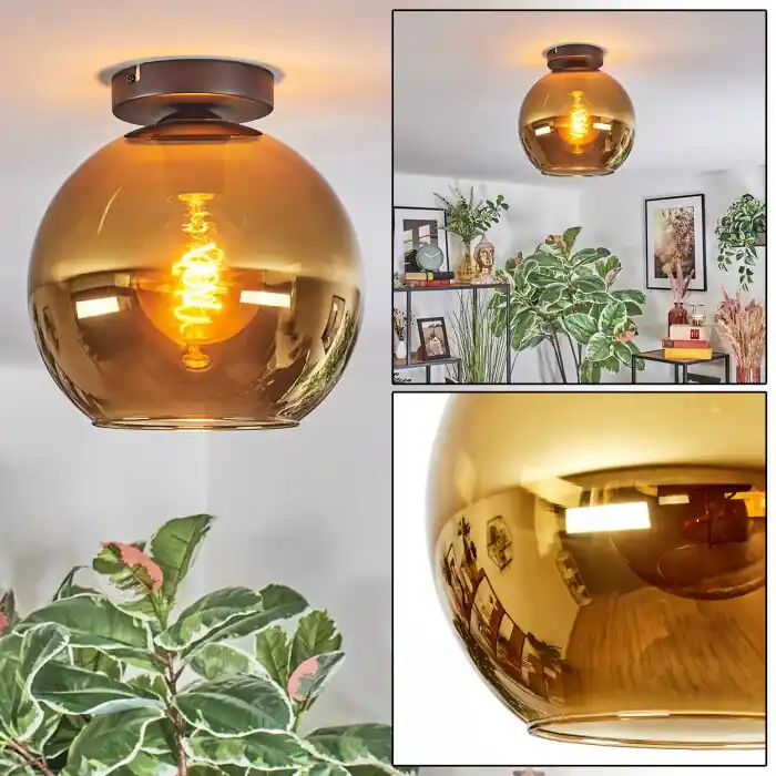 Koyoto Plafones, Luminarias esféricas dorado, 1 luz Certificado
