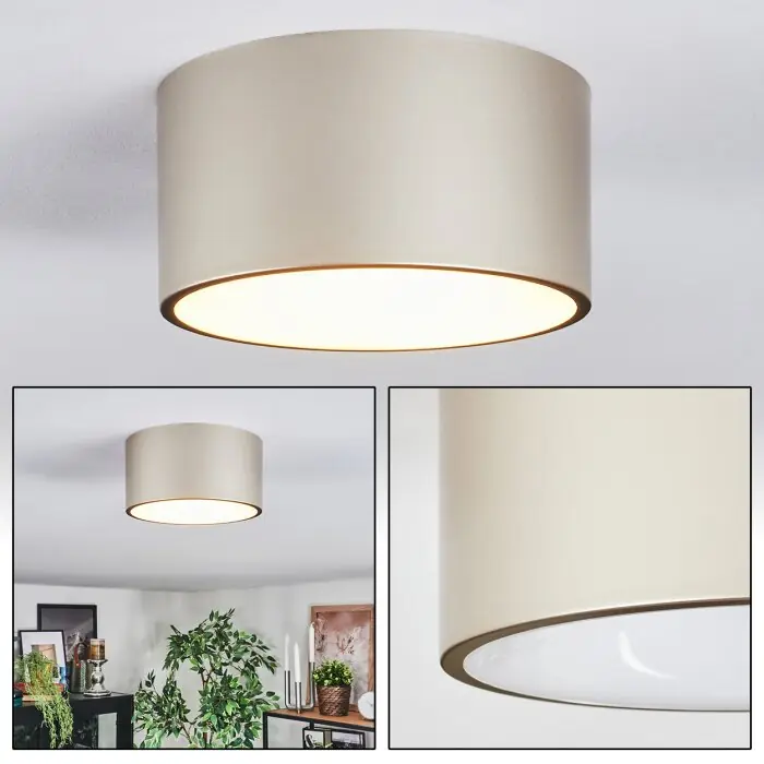 Pago Seguro Falor Plafones LED Color champán, 1 luz
