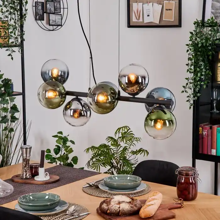 Gastor Lámparas suspendidas, Luminarias esféricas, Lámparas colgantes Azul, Cromo, Verde, Transparente, Ahumado, 8 luces Imprescindible (Must-Have)