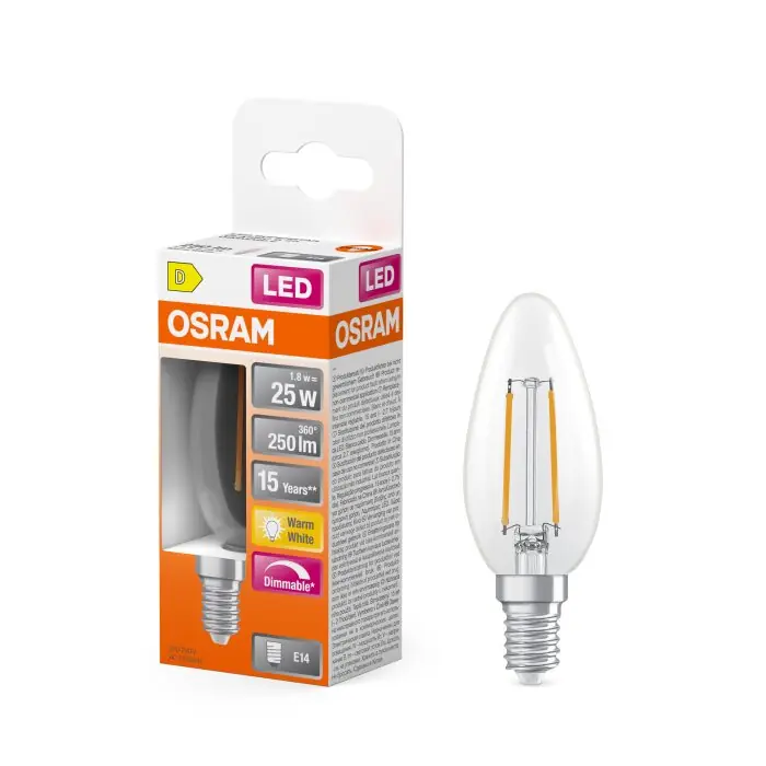 Lámparas Osram E14 LED 2.8 Watt blanco neutro regulable 250 Lumen Oferta Especial