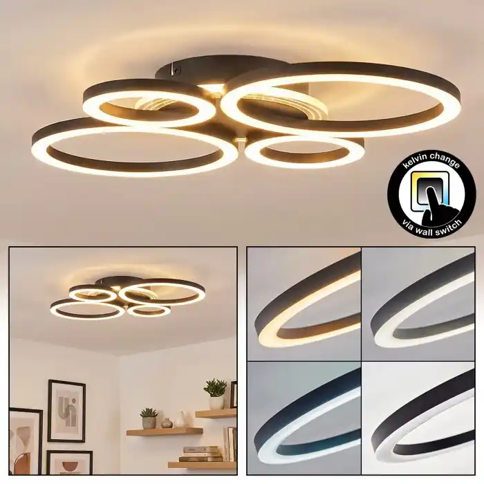 Oferta Limitada Marek Plafones LED Negro, 1 luz