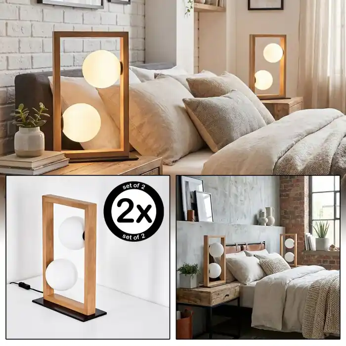 Zanin Luminarias esféricas, Lámparas de mesa Crudo, Negro, 2 luces Disponible Ahora