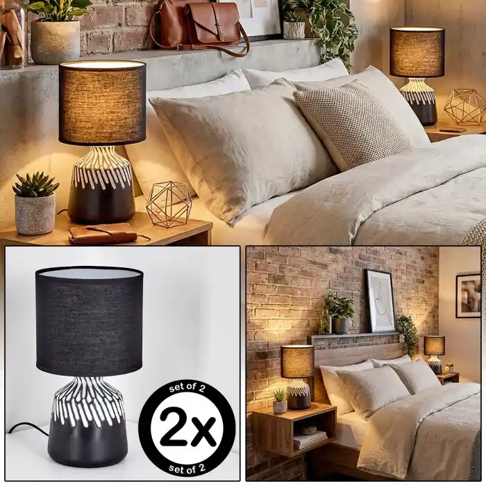 Mirvel Lámparas de mesa Negro, Blanca, 1 luz Promoción Exclusiva