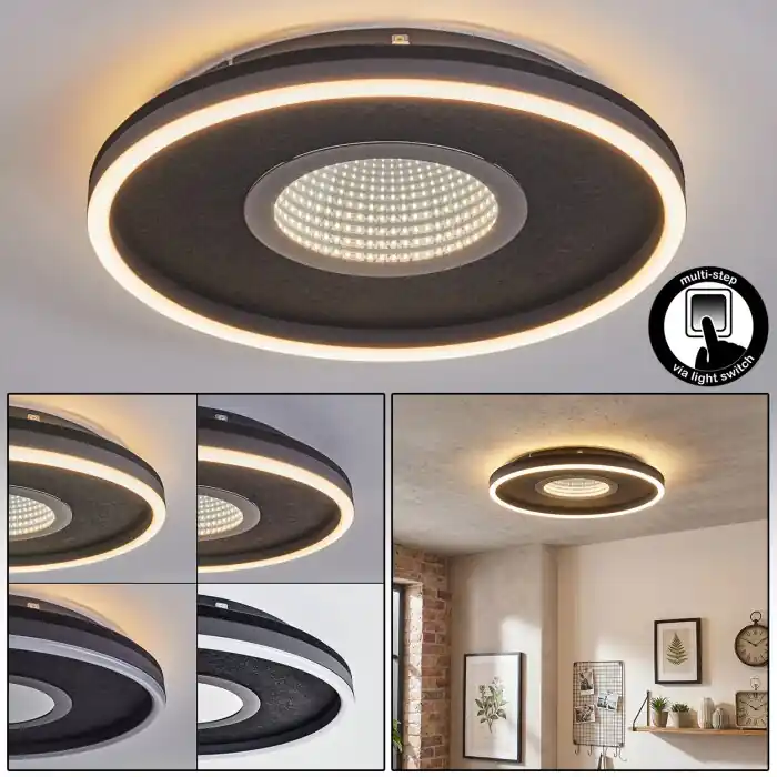 Promoción Halor Plafones LED Negro, 1 luz
